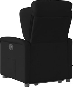 vidaXL Podnoszony fotel masujący, rozkładany, czarny, obity tkaniną 7