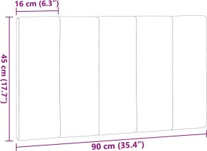 vidaXL Poduszka na wezgłowie, czarna, 90 cm, tkanina 9