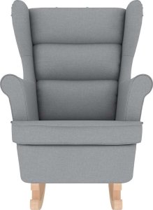 vidaXL Fotel bujany, jasnoszary, 74x90x102 cm, tapicerowany tkaniną 4