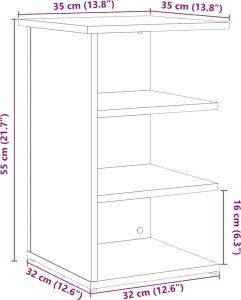 vidaXL Komoda, dąb artisan, 35x35x55 cm 9