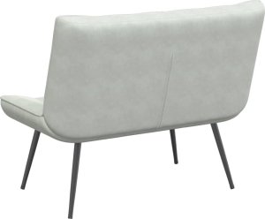 vidaXL Ławka, jasnoszara, 110x74x84 cm, tapicerowana aksamitem 6