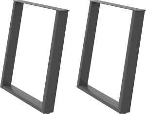 vidXL Nogi do stołu jadalnianego, 2 szt., antracyt, 70x(72-73)cm, stal 2
