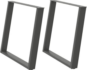 vidXL Nogi do stołu jadalnianego, 2 szt., antracyt, 100x(72-73) cm 2