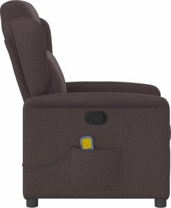 vidaXL Rozkładany fotel masujący, ciemnobrązowy, obity tkaniną 4
