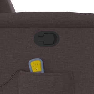 vidaXL Rozkładany fotel masujący, ciemnobrązowy, obity tkaniną 10