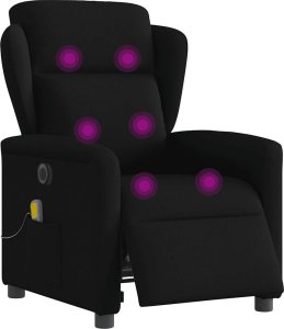 vidaXL Rozkładany fotel masujący, elektryczny, czarny, tkanina 3