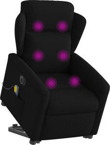 vidaXL Podnoszony fotel masujący, elektryczny, rozkładany, czarny 3