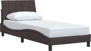 vidaXL vidaXL Rama łóżka bez materaca, ciemnobrązowa, 90x200 cm, tkanina 3