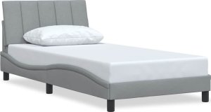 vidaXL vidaXL Rama łóżka bez materaca, jasnoszara, 100x200 cm, obita tkaniną 2