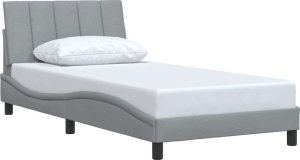 vidaXL vidaXL Rama łóżka bez materaca, jasnoszara, 100x200 cm, obita tkaniną 3