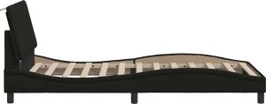 vidaXL Rama łóżka bez materaca, czarna, 100x200 cm, obita tkaniną 8