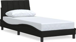 vidaXL Rama łóżka bez materaca Czarna 80x200 cm Tkanina 2
