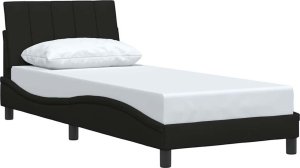 vidaXL Rama łóżka bez materaca Czarna 80x200 cm Tkanina 3
