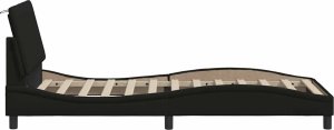 vidaXL Rama łóżka bez materaca Czarna 80x200 cm Tkanina 8