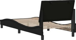vidaXL Rama łóżka bez materaca Czarna 80x200 cm Tkanina 9