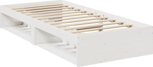 vidaXL vidaXL Łóżko dzienne bez materaca, białe, 80x200 cm, drewno sosnowe 3