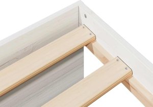 vidaXL vidaXL Łóżko dzienne bez materaca, białe, 80x200 cm, drewno sosnowe 9