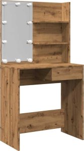 vidaXL Toaletka z oświetleniem LED, dąb artisan, 74,5x40x141 cm 2