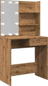 vidaXL Toaletka z oświetleniem LED, dąb artisan, 74,5x40x141 cm 8