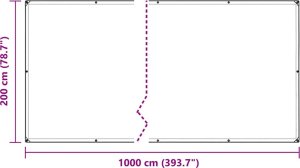vidaXL Przezroczysta plandeka z oczkami 2x10 m PVC 10