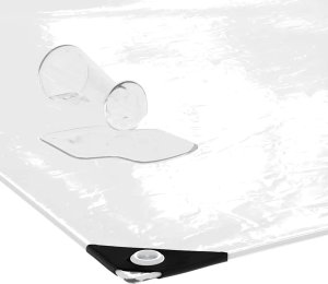 vidaXL Przezroczysta plandeka z oczkami 4x12 m PVC 4