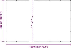 vidaXL Przezroczysta plandeka z oczkami 4x12 m PVC 10