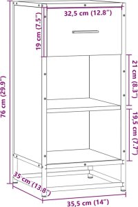 Szafka, dąb sonoma, 35,5x35x76 cm, materiał drewnopochodny 9