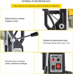 Przenośne Wiertło Magnetyczne Wiertarka Rdzeniowa 1100 W 7 Wierteł 3