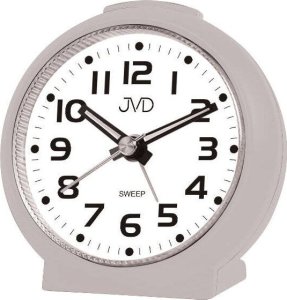 Budzik JVD SRP8514.3 8 cm płynący sekundnik drzemka podświetlenie . 1