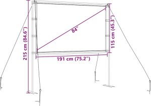 vidaXL Ekran projekcyjny ze stojakami 84 cale 16:9 8