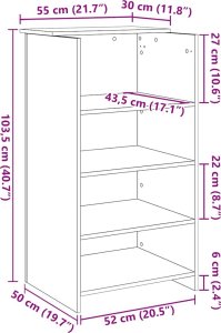 Biurko vidaXL vidaXL Biurko recepcyjne czarne 55x50x103,5 cm Drewno klejone 10