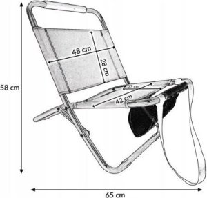 Krzesło składane turystyczne LUISl leżak c. szare 3