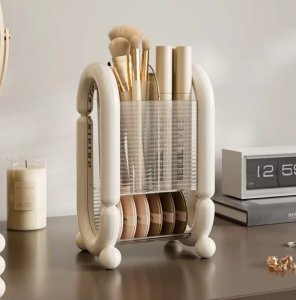 Organizer na pędzle, kosmetyki kremowy 20cm x 12cm CB59 2