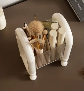 Organizer na pędzle, kosmetyki kremowy 20cm x 12cm CB59 3
