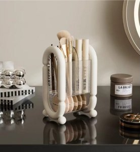 Organizer na pędzle, kosmetyki kremowy 20cm x 12cm CB59 4