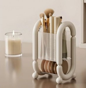 Organizer na pędzle, kosmetyki kremowy 20cm x 12cm CB59 7