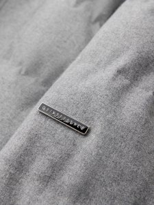 Męska casualowa kurtka puffer z wełną  jasnoszary melanż V3 OM-JAHP-0203 S 6