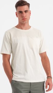 Męski t-shirt z kieszonką LOOSE FIT  biały V8 OM-TSCT-0171 M 1