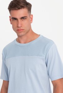 Męski t-shirt LOOSE FIT z kieszonką  błękitny V4 OM-TSCT-0171 XL 2