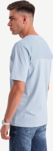 Męski t-shirt LOOSE FIT z kieszonką  błękitny V4 OM-TSCT-0171 XL 5