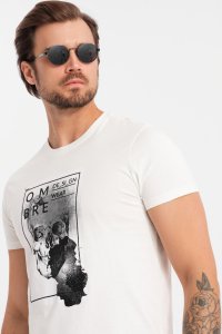 Bawełniana koszulka męska z czaszką  biała V2 OM-TSPT-0200 XXL 1