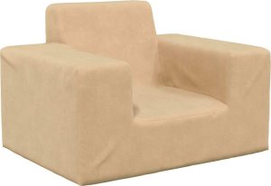 Sofa dziecięca, kremowa, miękki plusz 1