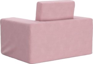 Kanapa dla dziecka, rozkładana, różowa, miękki plusz 6