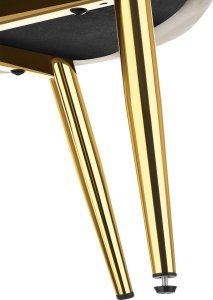 Fotel koktajlowy Hellen, tapicerowany aksamitnym obiciem - kremowy/złoty, Zestaw 2 sztuk 6