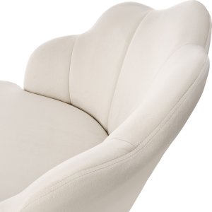Fotel koktajlowy Hellen, tapicerowany aksamitnym obiciem - kremowy/złoty, Zestaw 2 sztuk 8