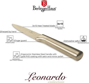 STALOWY NÓŻ DO OBIERANIA BERLINGER HAUS 9,5cm BH-2933 GOLD 5