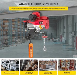 Elektryczna Wciągarka Sufitowa do Garażu 800 kg 5