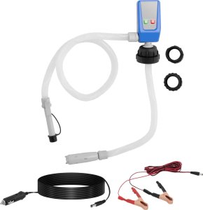 Pompa do tankowania paliwa na baterie z wężem 50 cm 3 adaptery 12 l/min DC 12 V 1