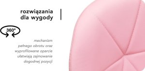 Taboret kosmetyczny QS-06G złoto różowy 11