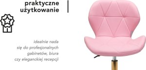 Taboret kosmetyczny QS-06G złoto różowy 9